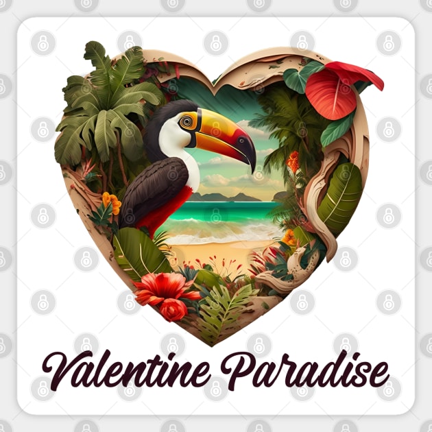 Valentine Paradise No. 4: Valentine's Day in Paradise Sticker by Puff Sumo